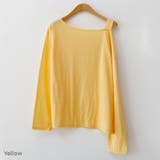Yellow | ワンショルダービビッドロングTシャツ オフショルダー デコルテ | PREMIUM K