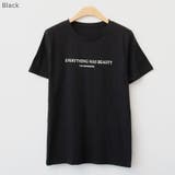 Black | EverythingBEAUTYレタリングTシャツ バイカラー 英字 | PREMIUM K