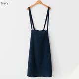 Navy | リネンストラップスカート ジャンパースカート ロングスカート | PREMIUM K
