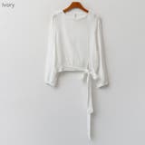 ほんのりストライプのリボンブラウス アシメ ウエストマーク | PREMIUM K | 詳細画像2 