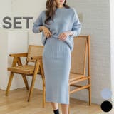 SkyBlue | きれいめツーピース セットアップニット 長袖 | PREMIUM K