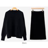 Black | きれいめツーピース セットアップニット 長袖 | PREMIUM K