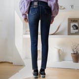 ふんわり裏起毛ブルーデニム ジーンズ スキニーパンツ | PREMIUM K | 詳細画像6 