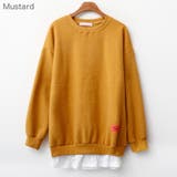 Mustard | Tシャツ重ね着風トレーナー 裏起毛 スウェット | PREMIUM K