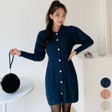Navy | ダイヤ編みのニットワンピース ミニワンピース ニットワンピース | PREMIUM K
