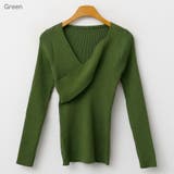 Green | ツイストネックラインニット リブニット セーター | PREMIUM K
