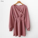 Pink | ハイウエストラップミニワンピース カシュクール Vネック | PREMIUM K