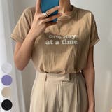 Beige | onedayレタリングTシャツ プリント 英字 | PREMIUM K