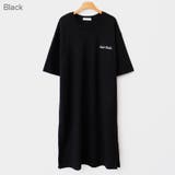 Black | Ralphレタリングロングワンピース Tシャツ 半袖 | PREMIUM K