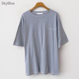 SkyBlue | ステッチラインTシャツ ドロップショルダー オーバーサイズ | PREMIUM K