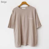 Beige | ステッチラインTシャツ ドロップショルダー オーバーサイズ | PREMIUM K