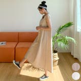 Beige | ゆったりAラインのマキシワンピース ノースリーブ タンクトップ | PREMIUM K