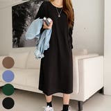 Black | オーバーサイズコットンワンピース 長袖 ドロップショルダー | PREMIUM K