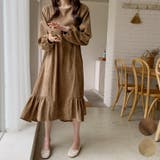 Brown | 後ろさがりのコーデュロイワンピース ロングワンピース ミディ丈 | PREMIUM K