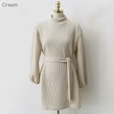 Cream | モックネックリブワンピース 2WAY パフスリーブ | PREMIUM K