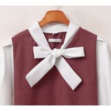 バイカラーリボンワンピース パフスリーブ 重ね着風 | PREMIUM K | 詳細画像13