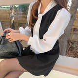 バイカラーリボンワンピース パフスリーブ 重ね着風 | PREMIUM K | 詳細画像7