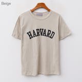 Beige | HARVARDレタリングTシャツ ロゴT インナーにも | PREMIUM K