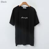 Black | AmorレタリングTシャツ レーヨンミックス ロゴT | PREMIUM K