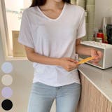 Ivory | ゆるVネックのゆったりレーヨンTシャツ 半袖 デコルテ | PREMIUM K