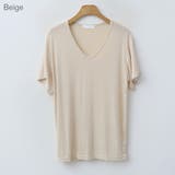 ゆるVネックのゆったりレーヨンTシャツ 半袖 デコルテ | PREMIUM K | 詳細画像1 