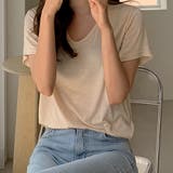 ゆるVネックのゆったりレーヨンTシャツ 半袖 デコルテ | PREMIUM K | 詳細画像2 