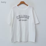Ivory | CHANGEビッグレタリングTシャツ ロゴT 半袖 | PREMIUM K