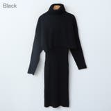 Black | リブハイネックツーピース ノースリーブワンピース セットアップ | PREMIUM K