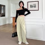 クロップドオフショルダーニット スリムフィット リブニット | PREMIUM K | 詳細画像9
