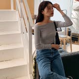 オフショルダーロングTシャツ スリムフィット 長袖 | PREMIUM K | 詳細画像5