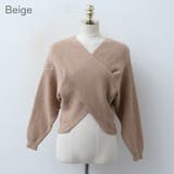 Beige | 2WAYカシュクールニット オフショルダー イレギュラーヘム | PREMIUM K