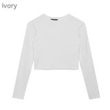 Ivory | クロップドロングTシャツ スリムフィット セクシー | PREMIUM K