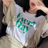 White | EveryDayビッグレタリングTシャツ ロゴT ドロップショルダー | PREMIUM K