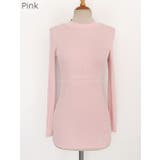 Pink | スリムフィットダンボール編みロングTシャツ 縦ストライプ ベーシック | PREMIUM K
