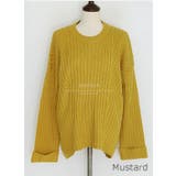 Mustard | ゆる袖ストライプニット セーター ドロップショルダー | PREMIUM K