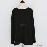 Black | ゆったり袖ロングTシャツ ドロップショルダー ワイド袖 | PREMIUM K