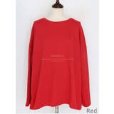 Red | ゆったり袖ロングTシャツ ドロップショルダー ワイド袖 | PREMIUM K