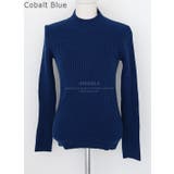 CobaltBlue | マーガレットハーフネックニット セーター 縦ストライプ | PREMIUM K