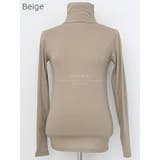 Beige | 表面起毛タートルネックロングTシャツ スリムフィット ハイネック | PREMIUM K