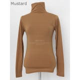 Mustard | 表面起毛タートルネックロングTシャツ スリムフィット ハイネック | PREMIUM K