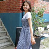 Tシャツ&チェックワンピースセット バストバンディング 伸縮 | PREMIUM K | 詳細画像9