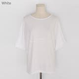 White | バックリボンハーフスリーブTシャツ バックシャン デコルテ | PREMIUM K