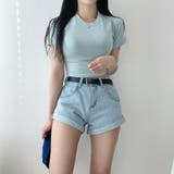 5カラーロールアップデニム ショートパンツ ハイウエスト | PREMIUM K | 詳細画像3 