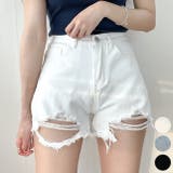 Ivory | クラッシュデニムショートパンツ 短パン ダメージ加工 | PREMIUM K