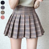 Beige | テニスプリーツスカート スカートパンツ チェック | PREMIUM K