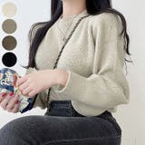 Olive | ふんわり袖のモックネックニット ハイネック ボリューム袖 | PREMIUM K