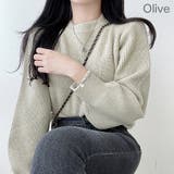 ふんわり袖のモックネックニット ハイネック ボリューム袖 | PREMIUM K | 詳細画像6