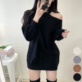 Black | サイドオフショルダーニット ハイネック オフショル | PREMIUM K