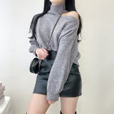 サイドオフショルダーニット ハイネック オフショル | PREMIUM K | 詳細画像10