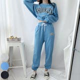 SkyBlue | BROOKLYNトレーナーセット クロップド丈 トレーニングセット | PREMIUM K
